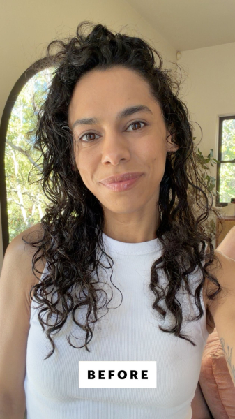 Shanna Dyson Before with curly hair