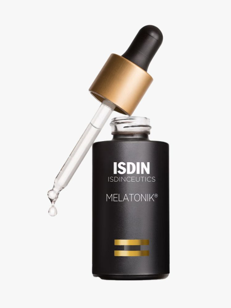 Isdin Isdinceutics Melatonik Serum in branded component on a light gray background